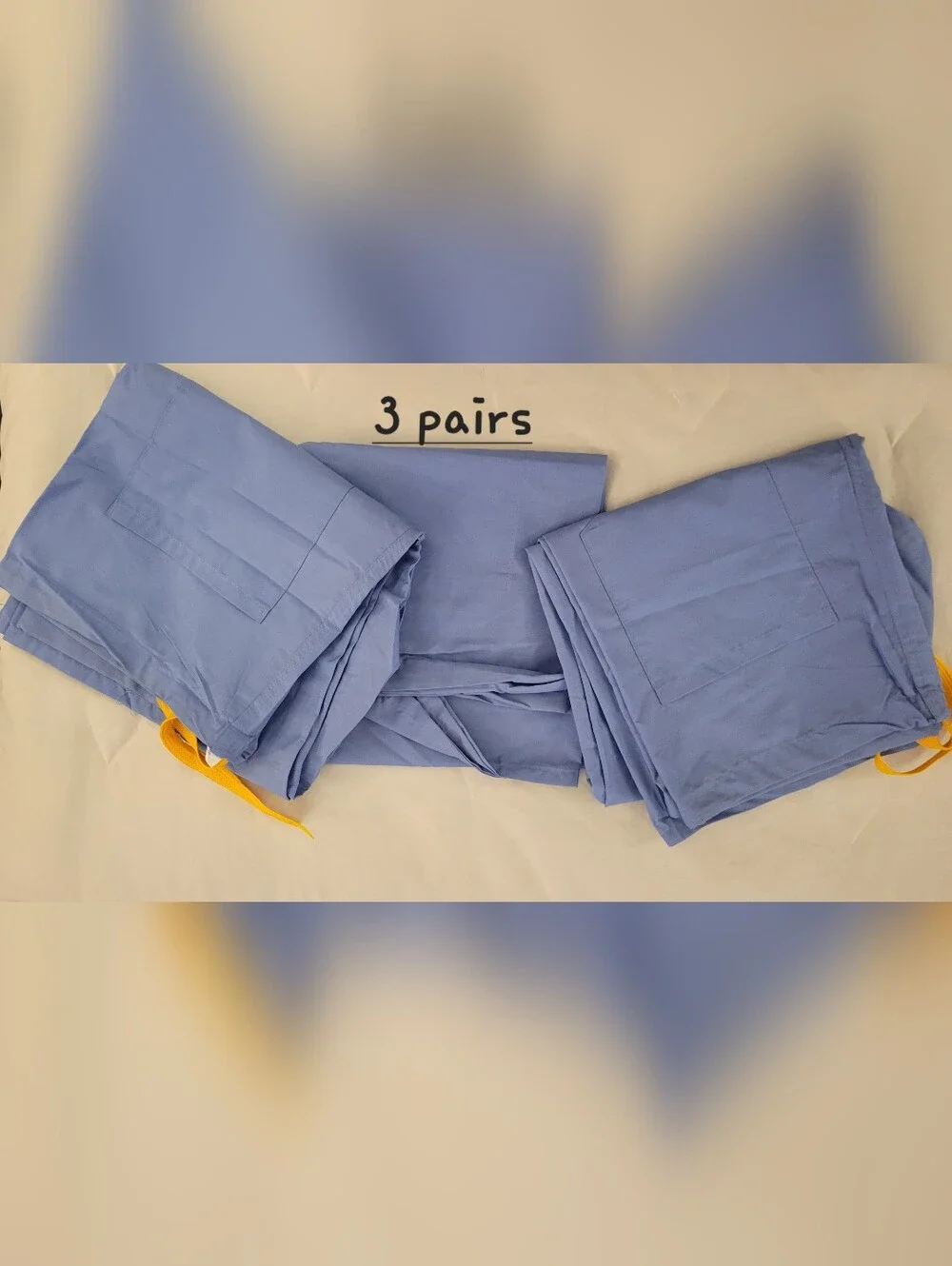 Medline Encore Light Blue Scrub Pants - Set of 3, Unisex, Small, NWOT